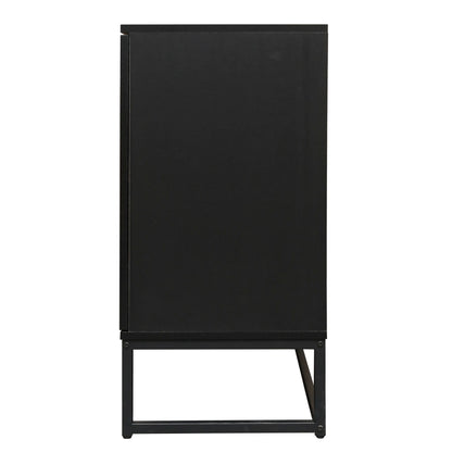 Rattan 4-Door Sideboard , Sideboard Buffet Storage Cabinet,Accent Storage Cabinet , Large Cabinet With 4 Rattan Decorated Doors - Shello's Creative Boutique