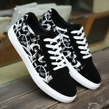 Men’s Vulcanized Canvas Shoes – Graffiti High-Top Sneakers for Summer Style - Shello's Creative Boutique