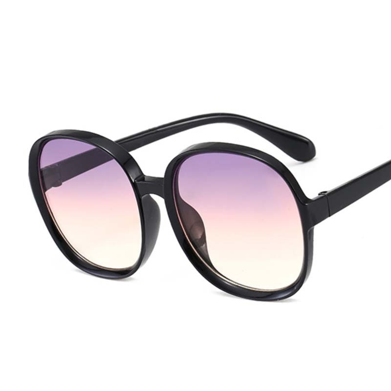 New Round Frame Sunglasses Women Retro Brand Designer Brown Black Oversized Lady Sun Glasses Female Fashion Outdoor Driving
