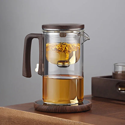 Xiaoman Waist new rodless elegant cup, one click magnetic suction filter glass tea pot, automatic tea separation tea cup - Shello's Creative Boutique