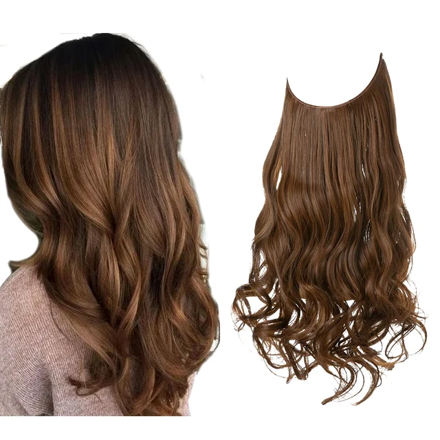 One-piece women's hair extension piece with abundant hair volume U-shaped fishing line invisible and natural long curly hair eprolo