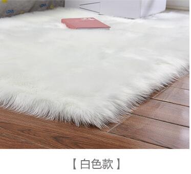 Artificial Wool Carpet Rectangle/Square garnish Faux Mat Seat Pad Plain Skin Fur Plain Fluffy Area Rugs Washable Home Textile Shello Creative Boutique