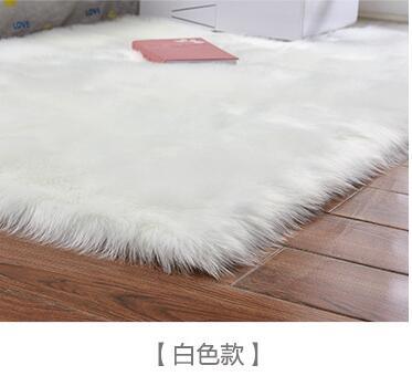 Artificial Wool Carpet Rectangle/Square garnish Faux Mat Seat Pad Plain Skin Fur Plain Fluffy Area Rugs Washable Home Textile - Shello's Creative Boutique