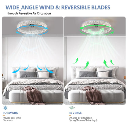 Modern Acrylic Ceiling Fan Light – Sleek, Smart & Silent Comfort - Shello's Creative Boutique