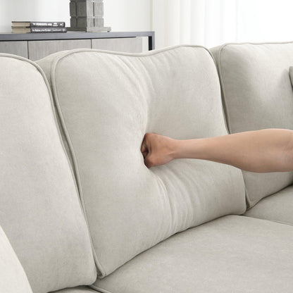 Modern U-Shape Sectional Sofa – 7-Seat Fabric Sofa Set with Pillows for Living Room, Apartment & Office - Shello's Creative Boutique