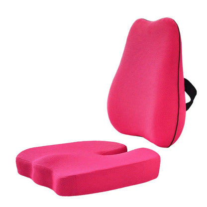 Summer Office Cushion Lumbar Back Support One Set Of Sedentary Gods Memory Foam Seat Cushion Chair Pad - Shello's Creative Boutique