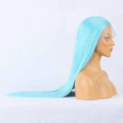 Blue Long Straight Lace Front Wig - Large Lace Synthetic - Shello's Creative Boutique