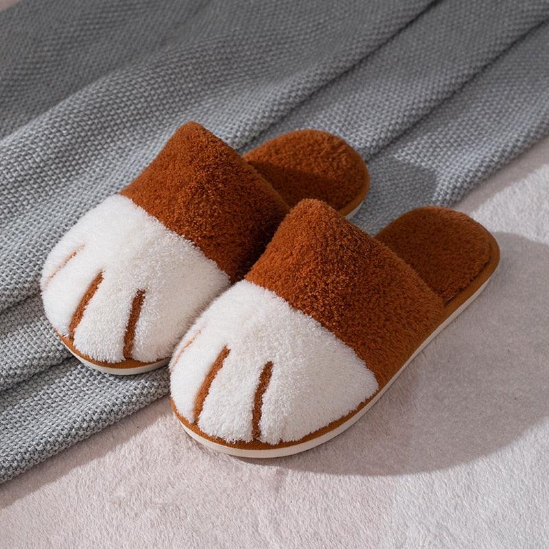 Winter House Warm Fur Slippers – Cozy & Cute Cat Paw Design for Women - Shello's Creative Boutique