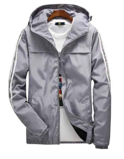 Striped College Windbreaker Jacket for Men and Women - Stylish & Versatile - Shello's Creative Boutique