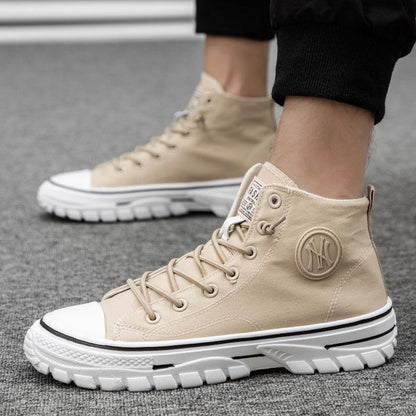 High top canvas shoes Korean style trendy sports and leisure shoes fashionable trendy shoes student board shoes - Shello's Creative Boutique