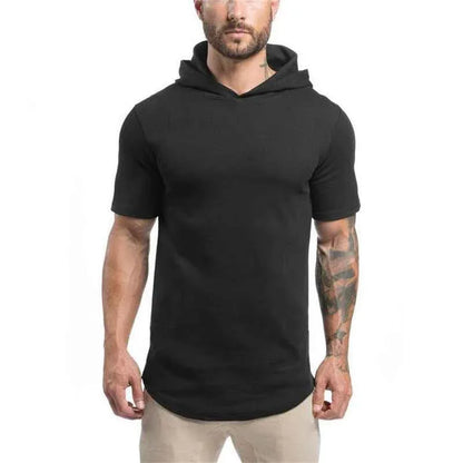 Men's Bodybuilding Hoodie - Short Sleeve Sweatshirt for Gym Enthusiasts - Shello's Creative Boutique