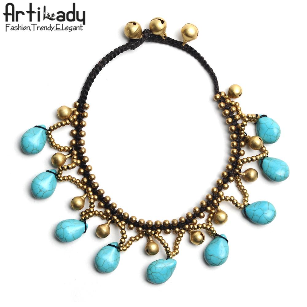 Artilady stone beads anklet women jewelry Shello Creative Boutique