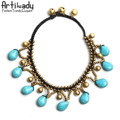 Artilady stone beads anklet women jewelry Shello Creative Boutique