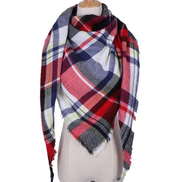 Winter Triangle Scarf For Women Brand Designer Shawl Cashmere Plaid Scarves Blanket Wholesale Drops - Shello's Creative Boutique