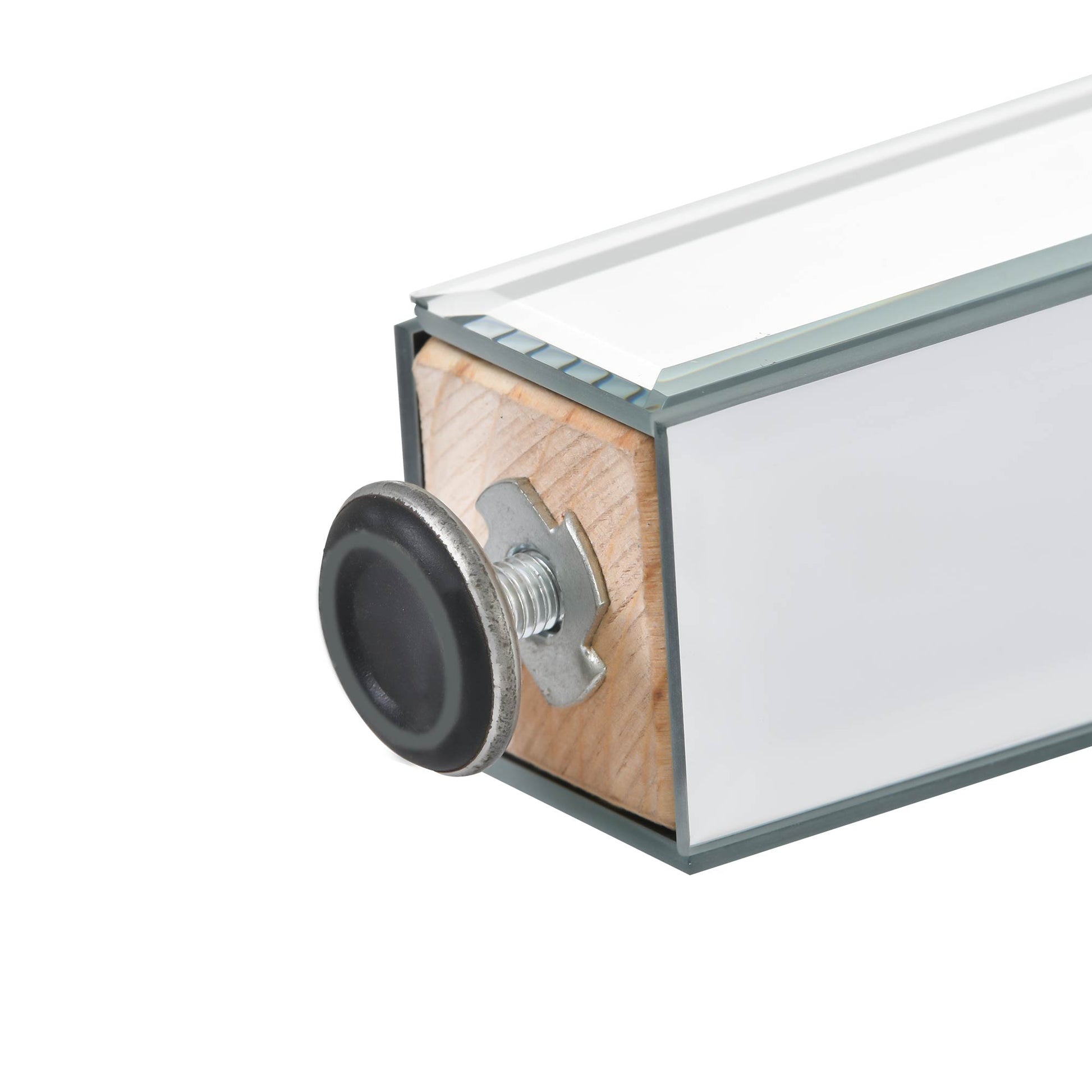 ON-TRANS glass mirror edge table, easy to assemble crystal design and adjustable height leg edge table, silver eprolo