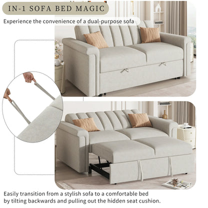 U_STYLE Convertible Soft Cushion Sofa Pull Bed - Shello's Creative Boutique
