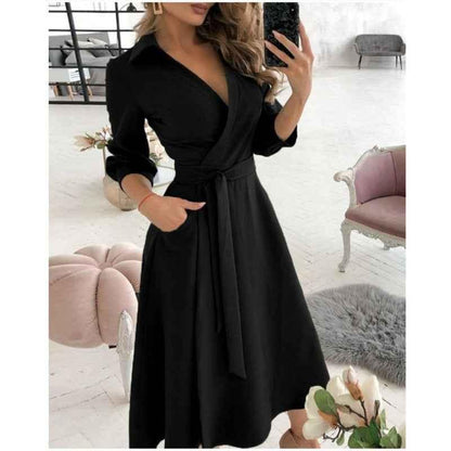 Eprolo Fashionable V-Neck Printed Dress for Women - Short Sleeved Style - Shello's Creative Boutique