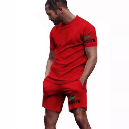 Summer sportswear set, men's fashion two-piece set, sports, fitness, running, leisure, quick drying short sleeved shorts - Shello's Creative Boutique