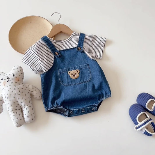 Bear Denim Overalls shorts children's clothing baby summer shorts Shello Creative Boutique