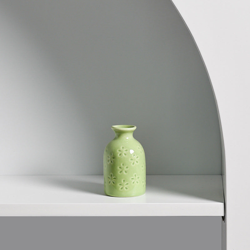 Ceramic Aromatherapy Bottle Creative Home Mini Ceramic Vase Ornament Decoration Hydroponic Vase Small Flower Arrangement eprolo