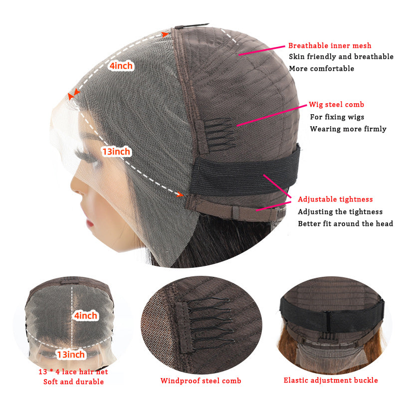 Front Lace Wig Headband Real Human Hair 13 * 4 Bob Wig Straight Human Hair Shello Creative Boutique