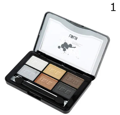 UBUB 6 Colors Roast Eye Shadow Powder Makeup Palette in Shimmer Metallic Glitter Cream Eyeshadow Palette - Shello's Creative Boutique