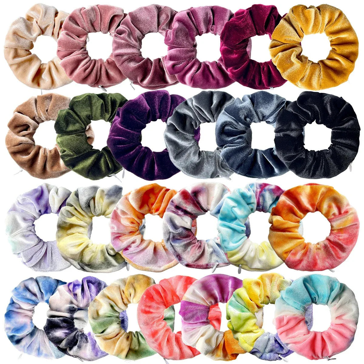 Tie dye velvet zipper large intestine loop - Shello's Creative Boutique