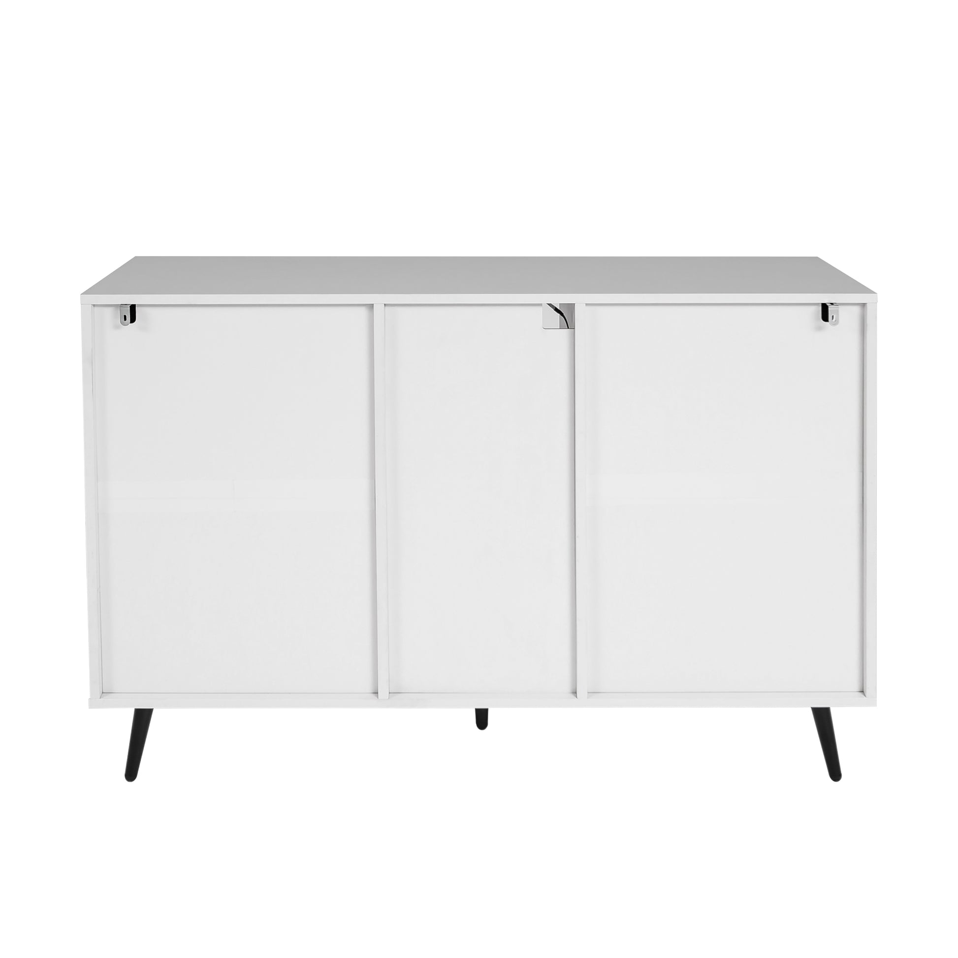 Living Room Sideboard Storage Cabinet White High Gloss with LED Light eprolo