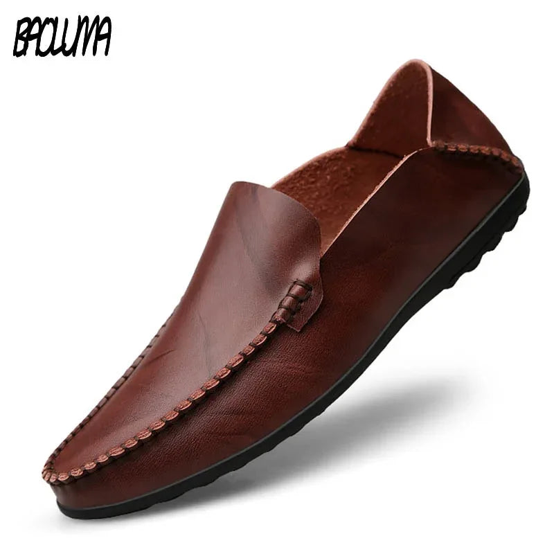 Men Designer Man Casual Shoes Brand Genuine Split Leather Shoes Italy Men Sneakers Non-slip Loafers Flats Driving Men Shoes - Shello's Creative Boutique
