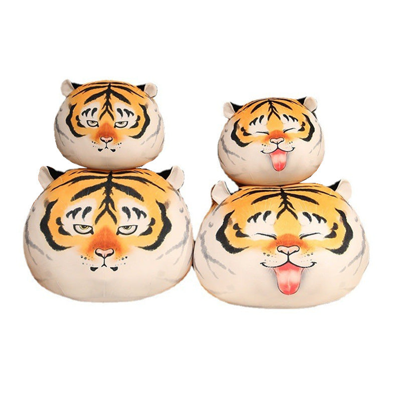 New Year Of The Tiger Soft Cute Printed Tiger Head Pillow Plush Tiger Cushion Zodiac Animal Pillow Event Gift eprolo