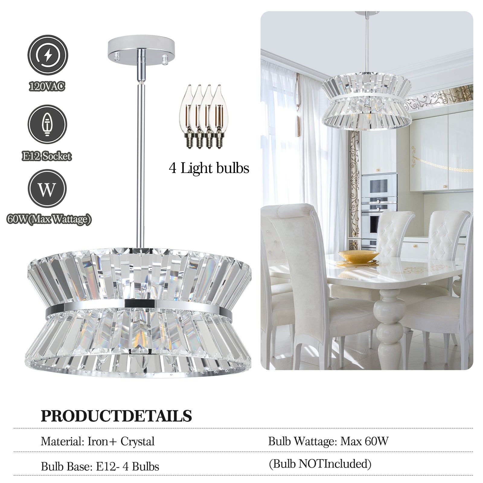 Modern Crystal Chandelier for Living-Room Round  Cristal Lamp Luxury Home Decor Light Fixture eprolo
