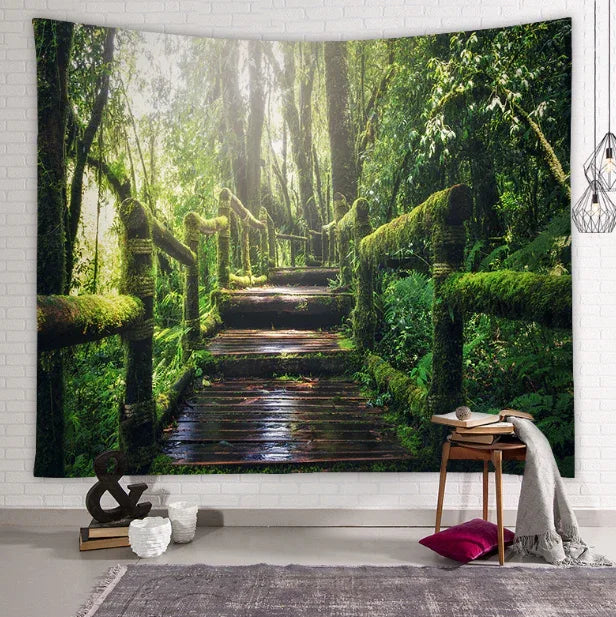 Beautiful Natural Forest Printed Large Wall Tapestry Wall Art Decor - Shello's Creative Boutique