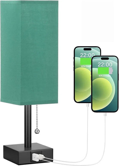 Linen 90 square desk lamp zipper switch three color temperature variable light A+C USB charging - Shello's Creative Boutique