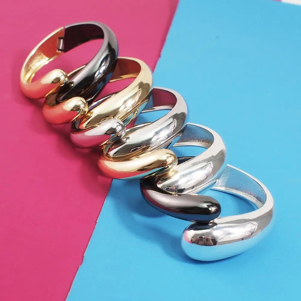 Mixed Color Simple Bracelet For Women Statement Alloy Cuff Opening Rough Bangles Fashion Jewelry Party Wedding eprolo