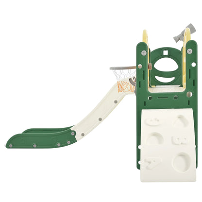 Kids Slide Playset Structure 7 in 1, Freestanding Spaceship Set with Slide, Arch Tunnel Yellow + HDPE - Shello's Creative Boutique