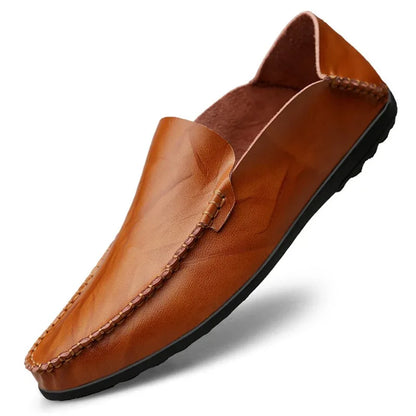 Men Designer Man Casual Shoes Brand Genuine Split Leather Shoes Italy Men Sneakers Non-slip Loafers Flats Driving Men Shoes - Shello's Creative Boutique