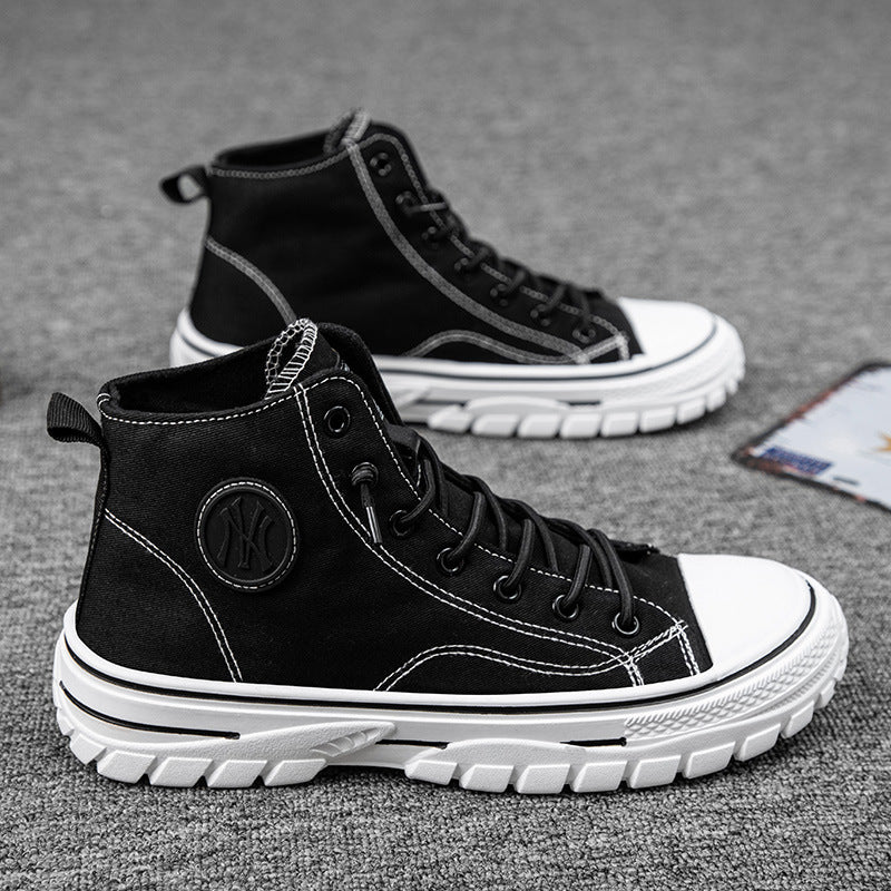 High top canvas shoes Korean style trendy sports and leisure shoes fashionable trendy shoes student board shoes eprolo
