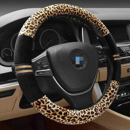 Leopard Grain Steering Wheel Cover, Adaptation Steering Wheel Diameter: 37-38 cm