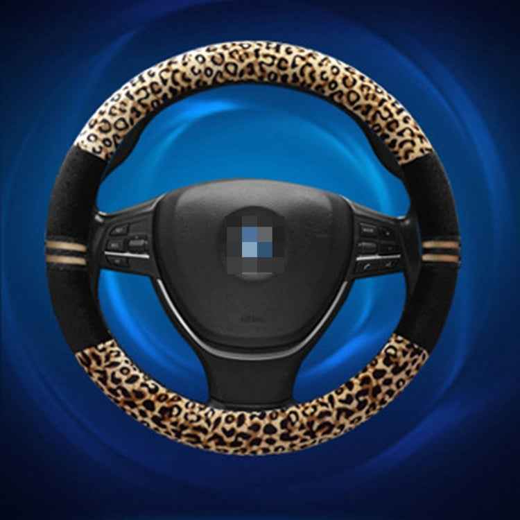 Leopard Grain Steering Wheel Cover, Adaptation Steering Wheel Diameter: 37-38 cm