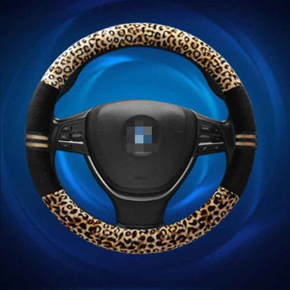 Leopard Grain Steering Wheel Cover, Adaptation Steering Wheel Diameter: 37-38 cm