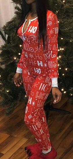 Christmas Women Household Pajama Sets Romper Sleeping Jumpsuit Long Sleeve Cotton Xmas Sleep Wear Home Wear eprolo