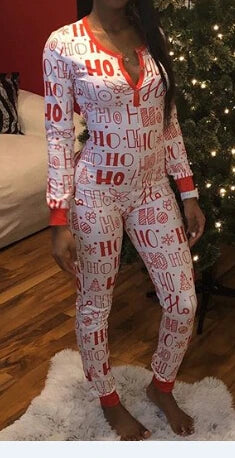 Christmas Women Household Pajama Sets Romper Sleeping Jumpsuit Long Sleeve Cotton Xmas Sleep Wear Home Wear eprolo