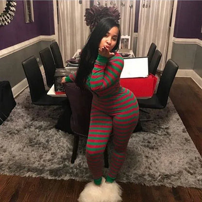 Women's Christmas Pajama Romper - Cosy Long Sleeve Jumpsuit - Shello's Creative Boutique