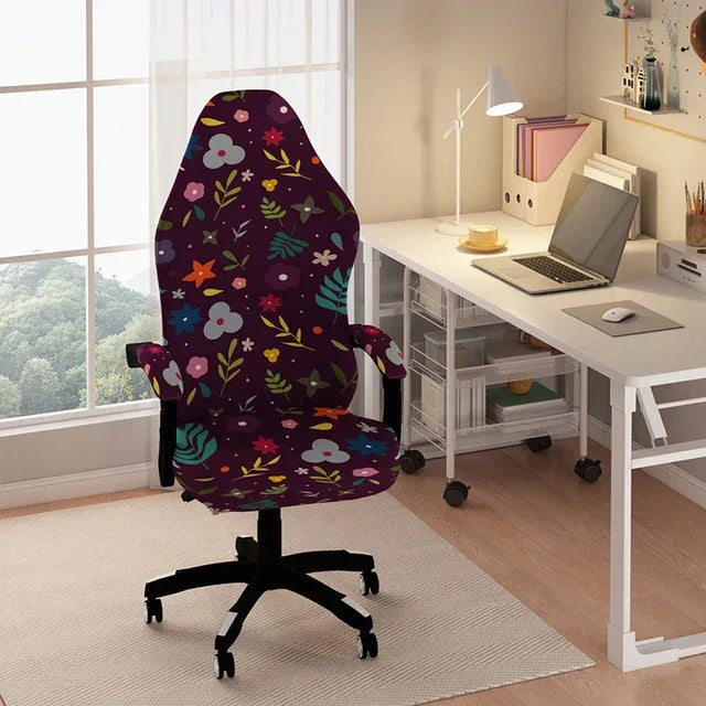 Computer Gaming Chair Cover Fashion Printed Elastic E-Sports Swivel Chair Protect Dust Covers Home Office Armchair Slipcovers - Shello's Creative Boutique