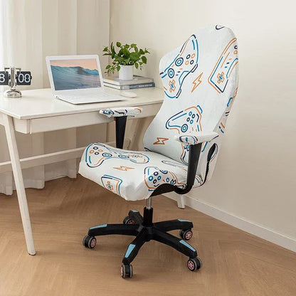 Computer Gaming Chair Cover Fashion Printed Elastic E-Sports Swivel Chair Protect Dust Covers Home Office Armchair Slipcovers - Shello's Creative Boutique