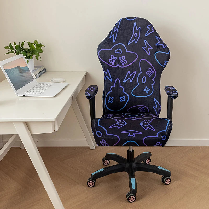 Computer Gaming Chair Cover Fashion Printed Elastic E-Sports Swivel Chair Protect Dust Covers Home Office Armchair Slipcovers eprolo