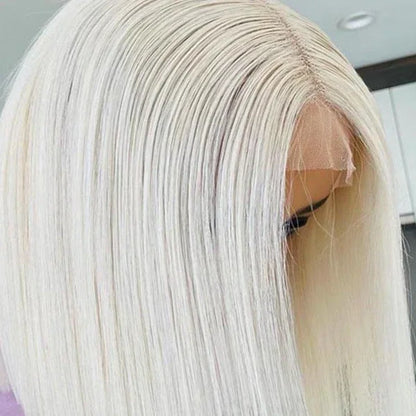 Women's Chemical Fiber Front Lace Wig Straight Hair Short Hair Headset Natural Hairline Wig - Shello's Creative Boutique