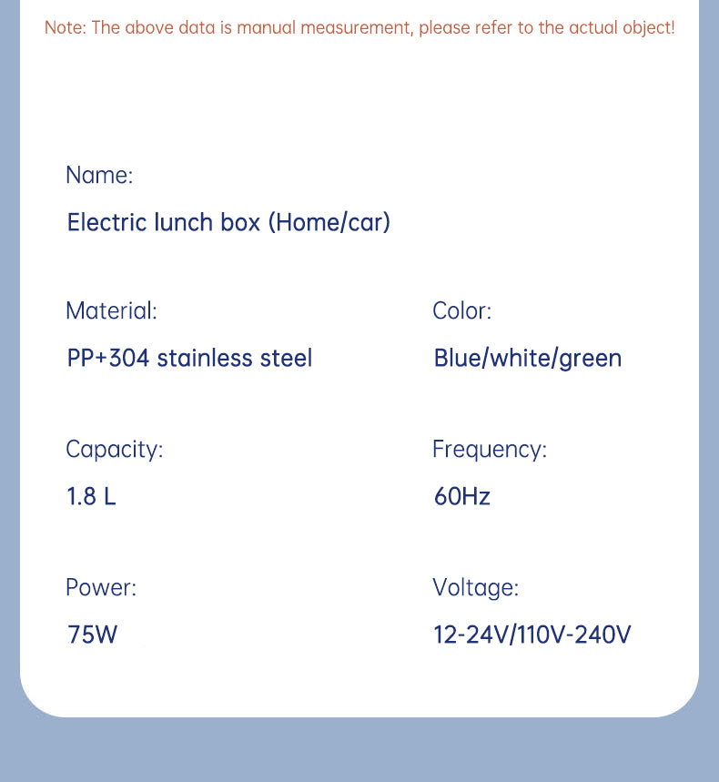 New portable household car 110 / 220V 12V/24V rechargeable automatic heated electric lunch box bento food heater container box eprolo