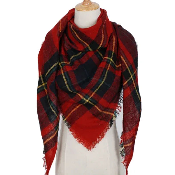 Winter Triangle Scarf For Women Brand Designer Shawl Cashmere Plaid Scarves Blanket Wholesale Drops - Shello's Creative Boutique