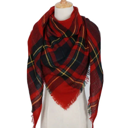 Winter Triangle Scarf For Women Brand Designer Shawl Cashmere Plaid Scarves Blanket Wholesale Drops - Shello's Creative Boutique